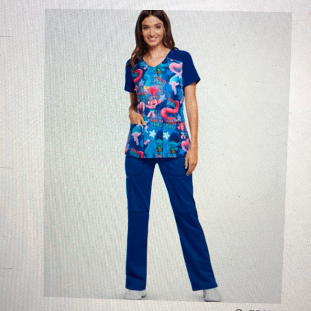 Trolls tooniforms scrub top!